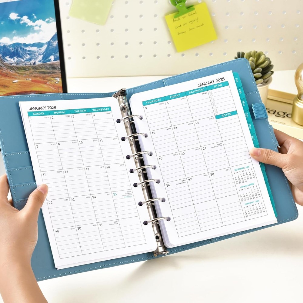 2026-2027 Monthly Planner Refill - Inserts 5-1/2" x 8-1/2", black