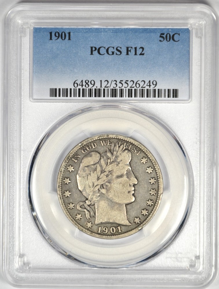 1901 BARBER HALF DOLLAR ~ PCGS F12