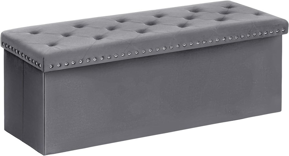 Storage Ottoman Bench Folding Tufted W/ Storage 140L Footrest Bench
