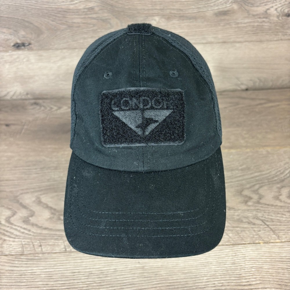 Condor Mesh Tactical Cap - TC-002 Black Adjustable Strapback Baseball Hat