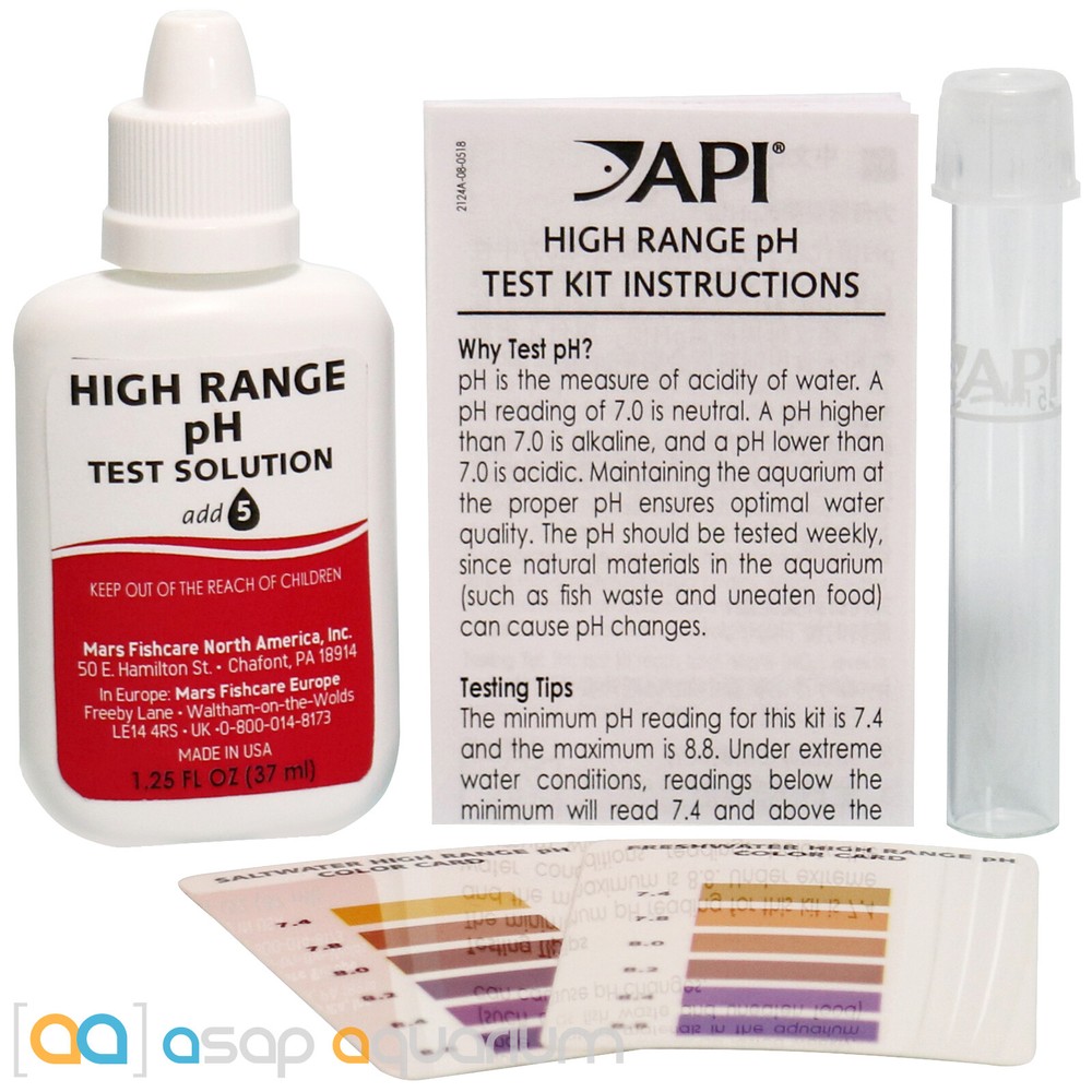 API High Range pH Test Kit for Fresh & Salt Water Aquarium 160 Tests
