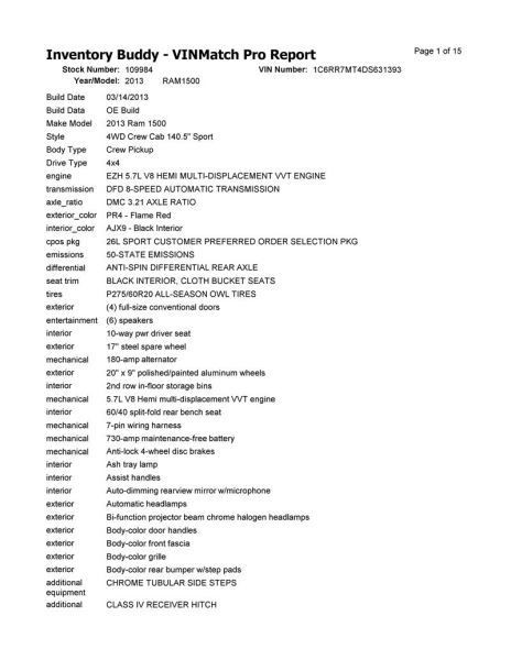 2013 13 RAM 1500 Air Shutter