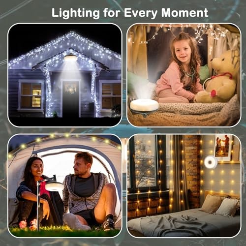 Camping String Lights with Remote Control, 4 in Outdoor 1 Remote control