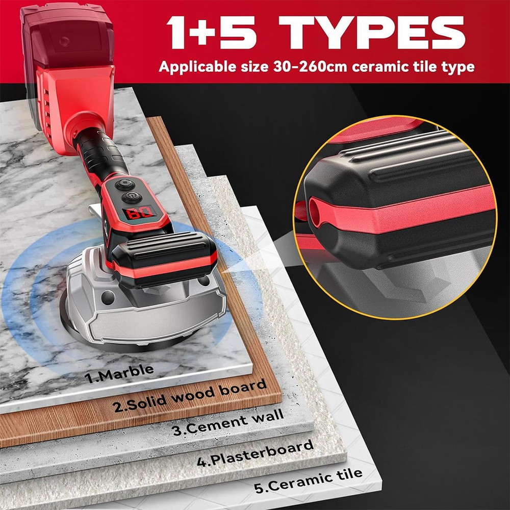 Vibration Tile Tool for Milwaukee 18V with Adjustable Speed & Powerful Suction