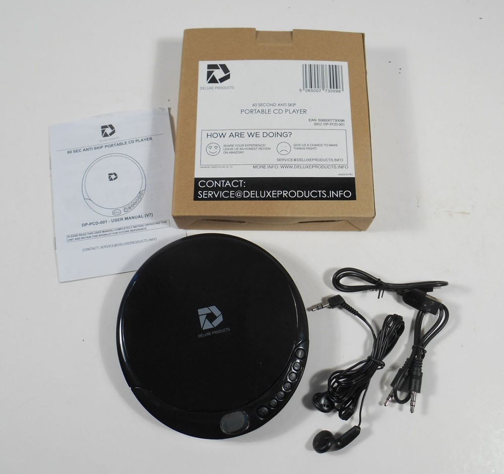 Deluxe Products 60 Second Anti-Skip Portable CD Player Black