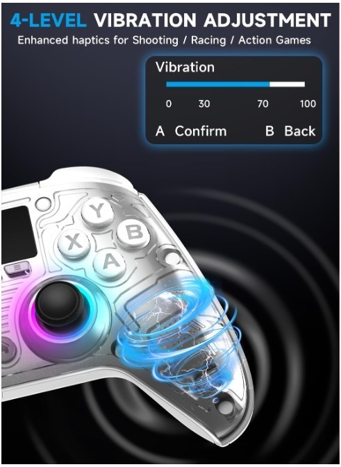 AOC Wireless Game Controller Hall Effect for Switch 2/PC/iOS/Android BLACK