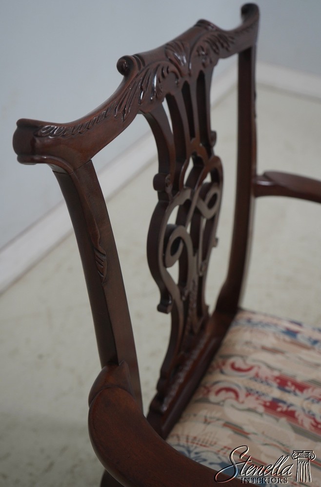 70900: Pair BAKER Ball & Claw Rococo Mahogany Armchairs