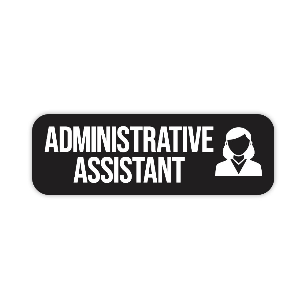 Administrative Assistant 1 x 3" Rounded Corner Name Badge | Medical Facilities