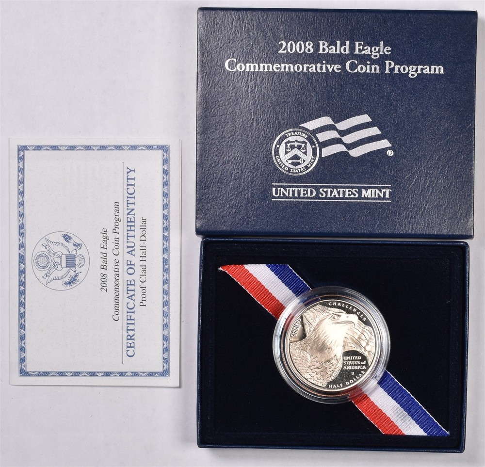 2008 Bald Eagle Commemorative Clad Half Dollar - Proof With Box & COA