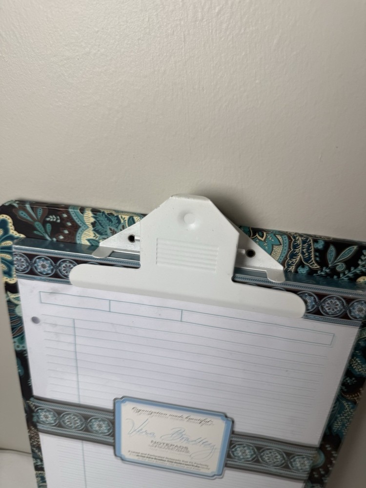 Vera Bradley Java Blue Clipboard And Note Pad Set NEW