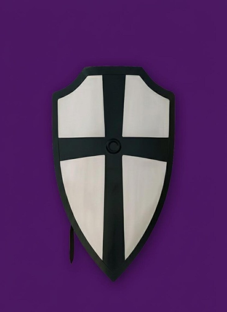 Handmade Viking hetae Shield | iron Shields with Black Cross Design | Medieval
