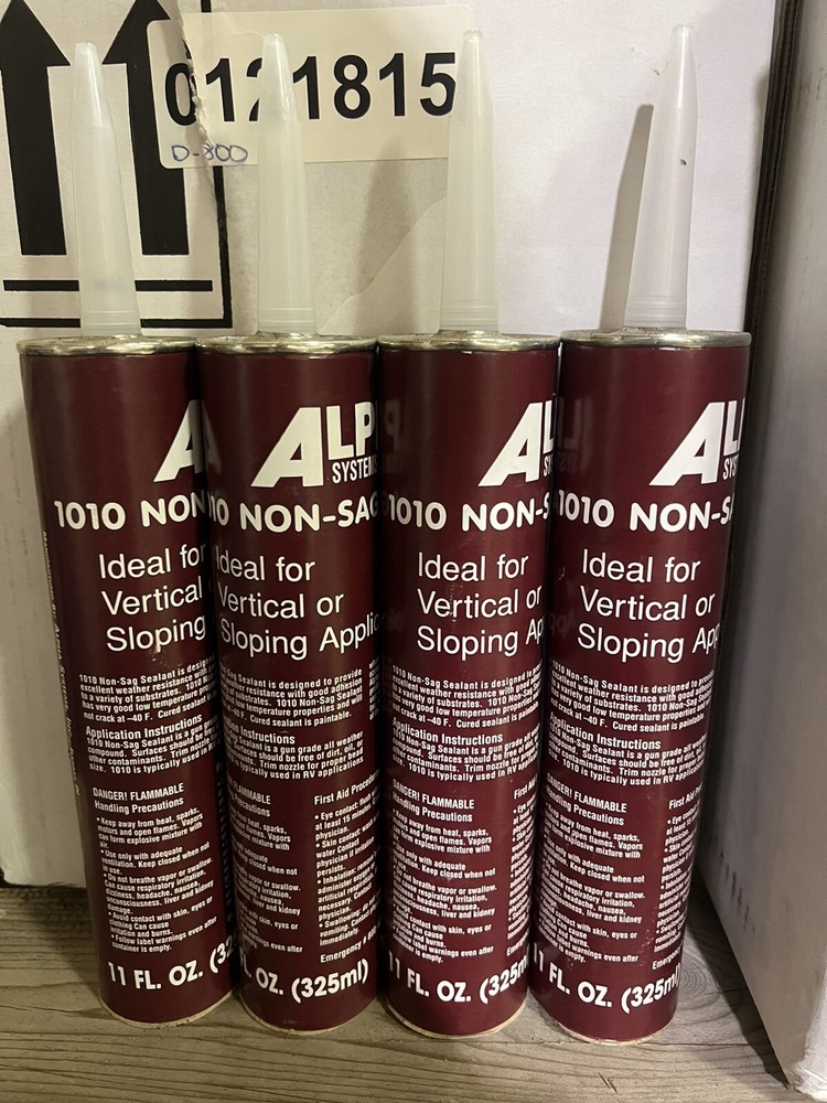 4 Pack Alpha Systems RV 1010 Non-Sag Black Sealant for Vertical Surfaces