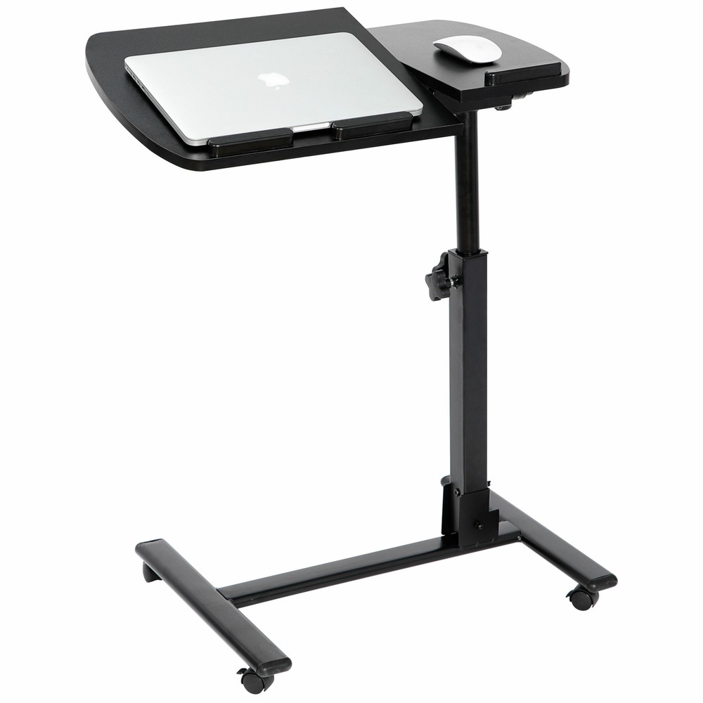 Angle Rolling Laptop Desk Table W/ Casters Notebook Stand Height Adjustable