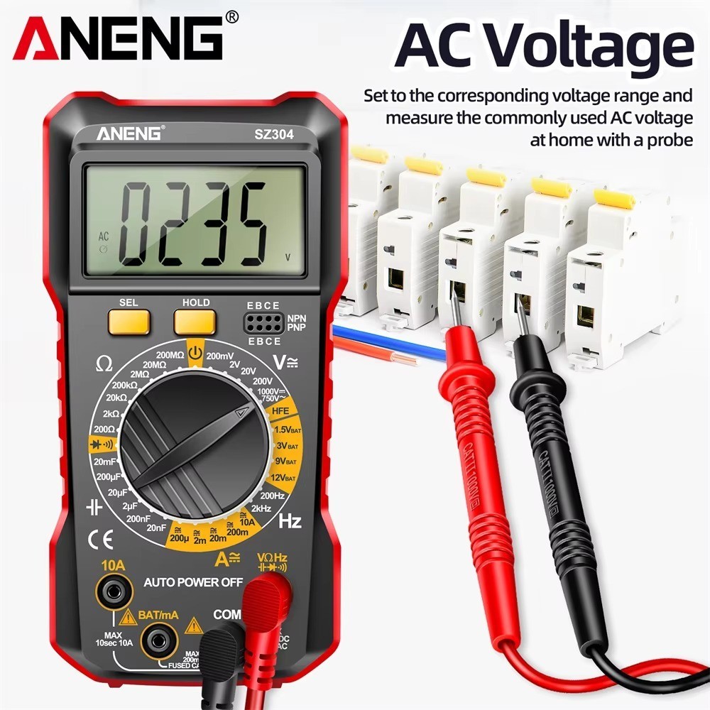 Digital Multimeter AC DC Voltmeter Ammeter Ohmmeter Volt Tester Meter With BATTs