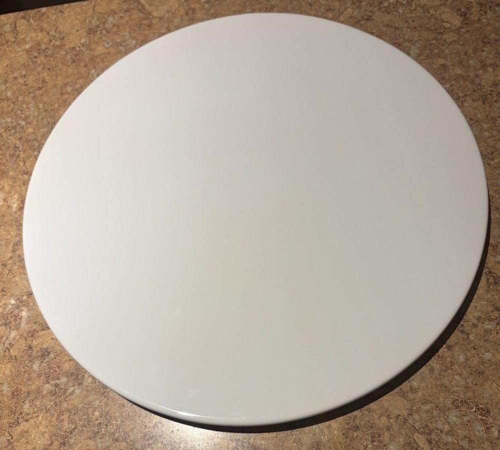 White Pampered Chef 2 Piece Cake Stand 13.25”