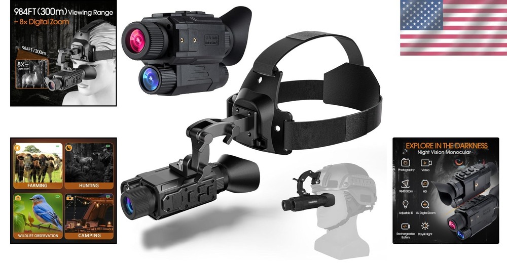 Rechargeable Night Vision Monocular 984FT Range