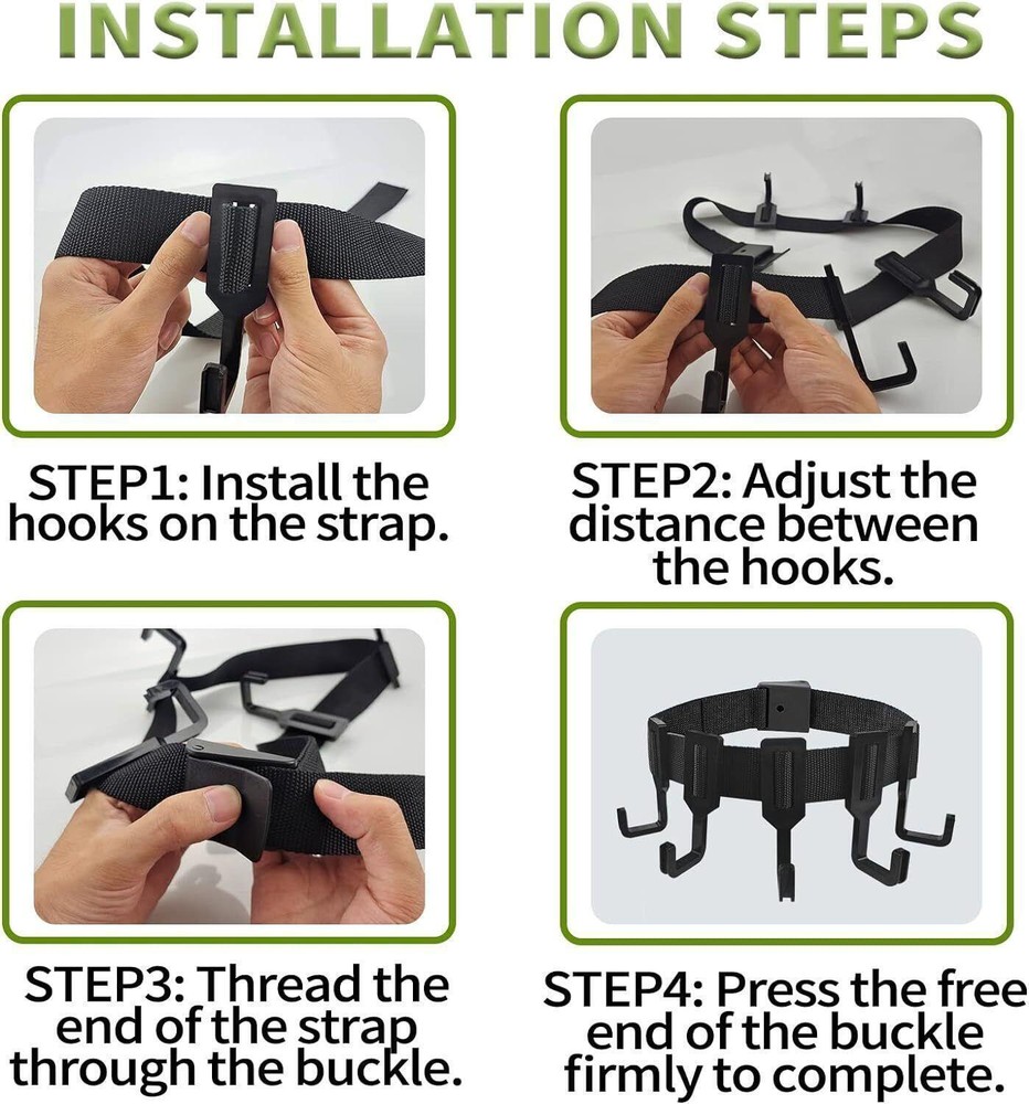 Treestand Strap Gear Hangers with Large Hooks, Lightweight Multi-hook Accessory