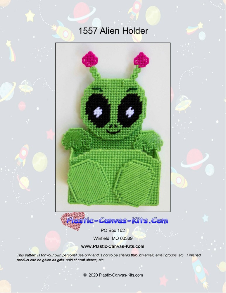 Alien Treat Holder-Plastic Canvas Pattern or Kit