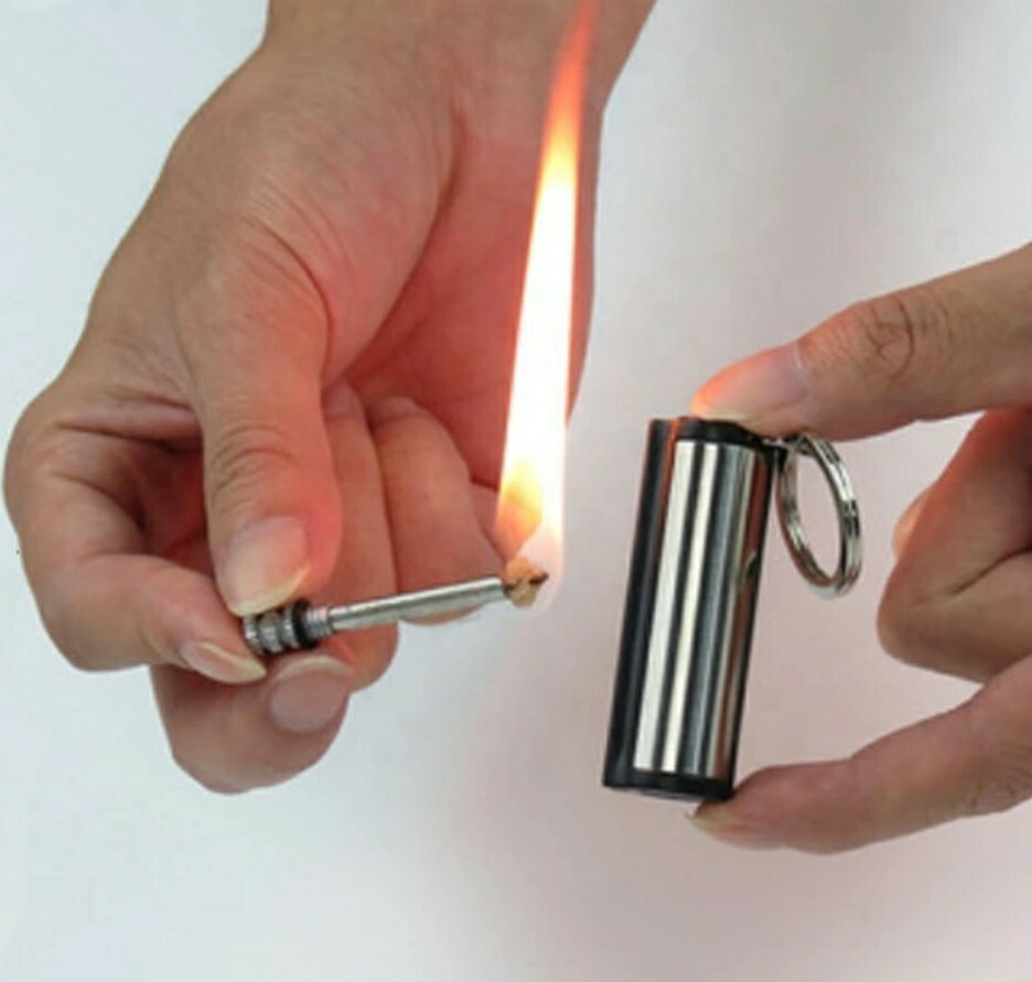 1) Pocket Keychain Camping Fire Starter Flint Tool Camp Starting Striker Survive