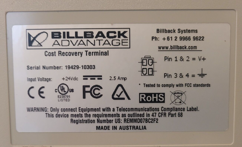 Billback Advantage Touchscreen Terminal PC - Tested and working without issue!