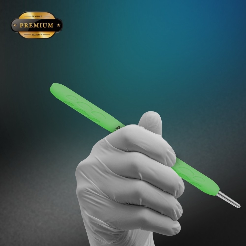 Silicone Coated Mouth Mirror Handle Light Green Cone Socket Dental Instruments