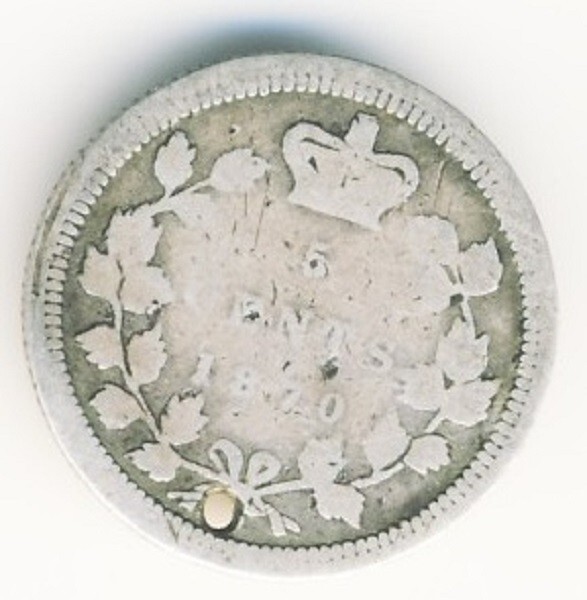 1870 Canada Silver Half Dime / Five Cent !! Hole