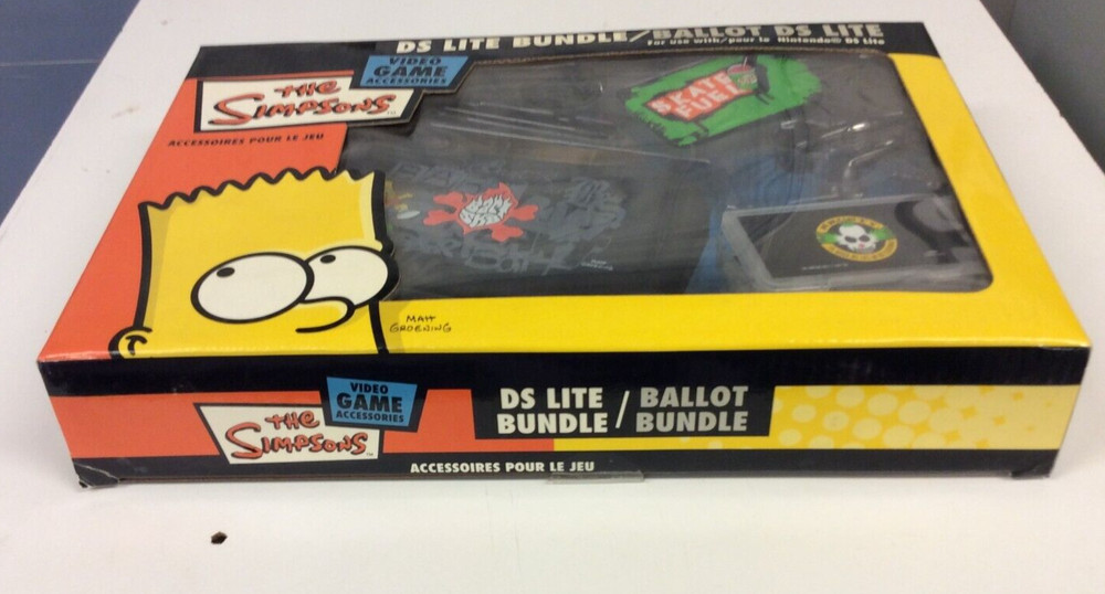 Bart Simpson DS Lite Bundle Nintendo Solutions2go Case/Stylus/Earbuds/Strap