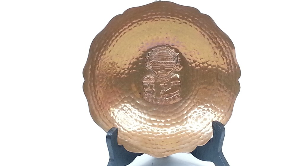 Vtg Copper Columbia Hammered Dish 7"