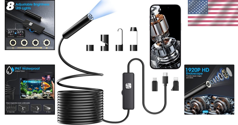 Endoscope with Light and 1920P HD