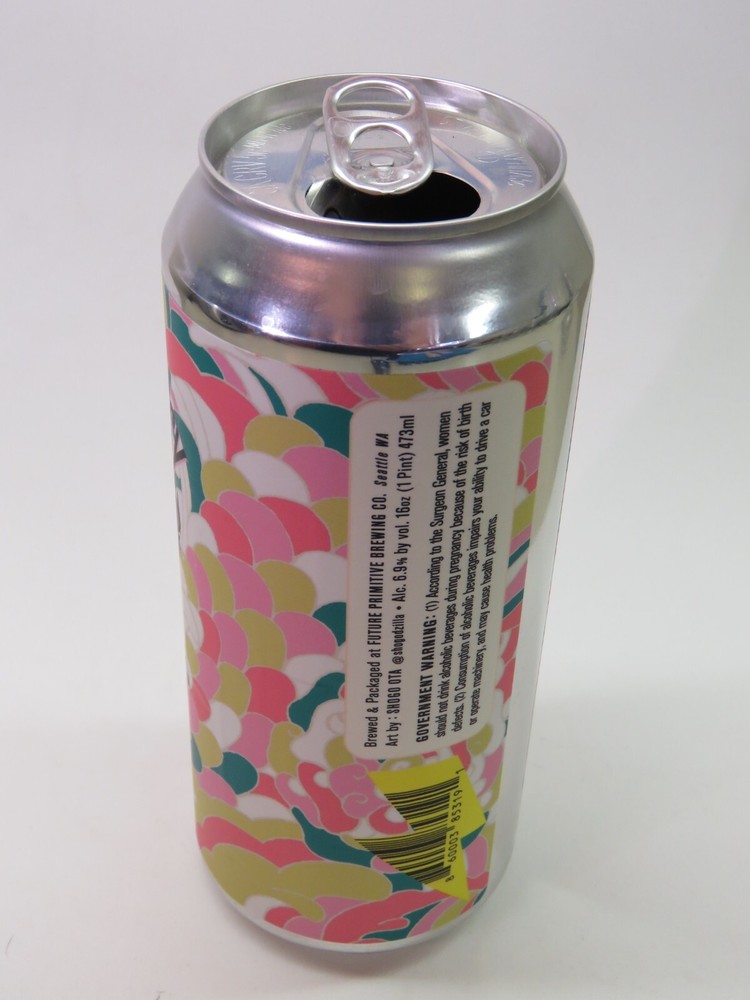 Craft BEER Empty Can ~ FUTURE PRIMITIVE Brewing Thunderpussy IPA ~ Seattle, WA