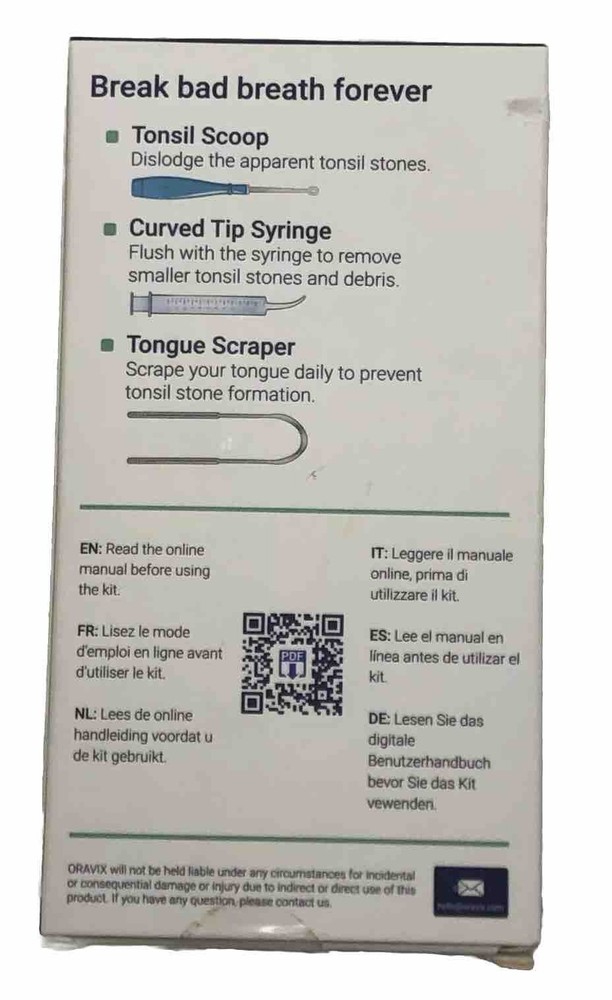 Oravix Tonsil Stone Remover Kit Complete Tonsil Stone Solution Sealed