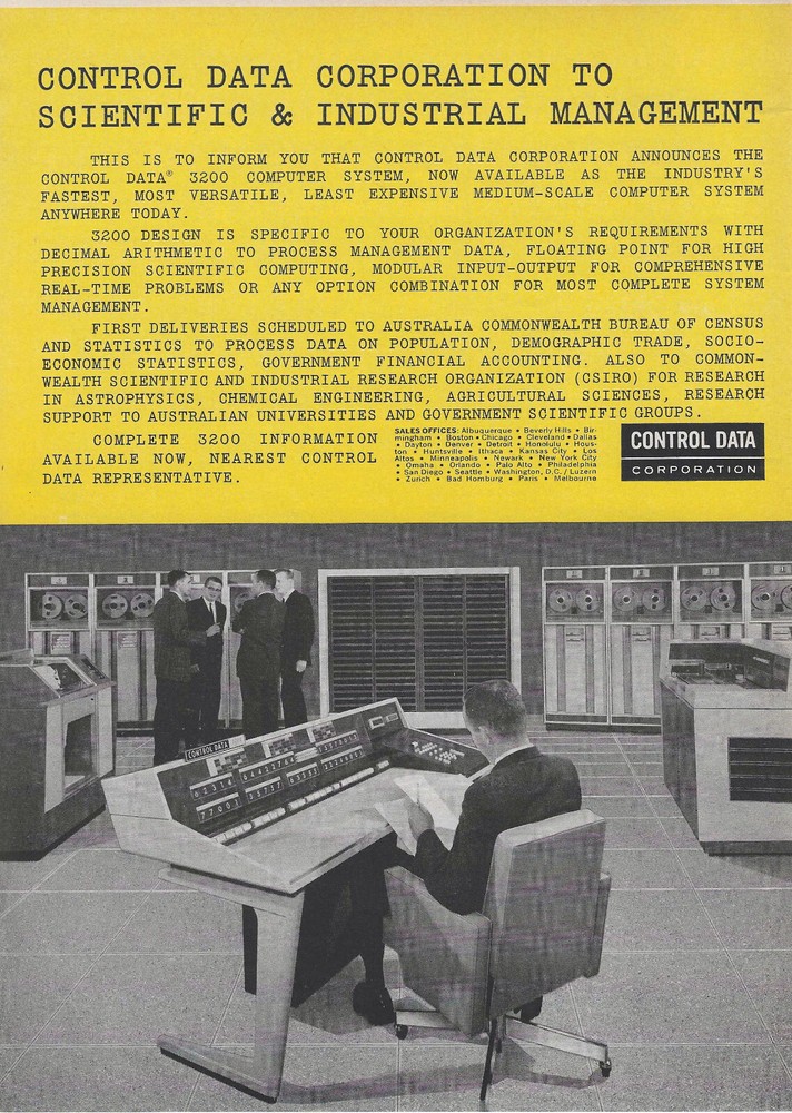 1963 Control Data Corp. Print Ad ~ 3200 Computer System ~ Mid-Century Mainframes