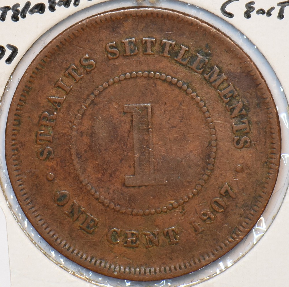 Straits Settlements 1907 Cent 295200 combine shipping