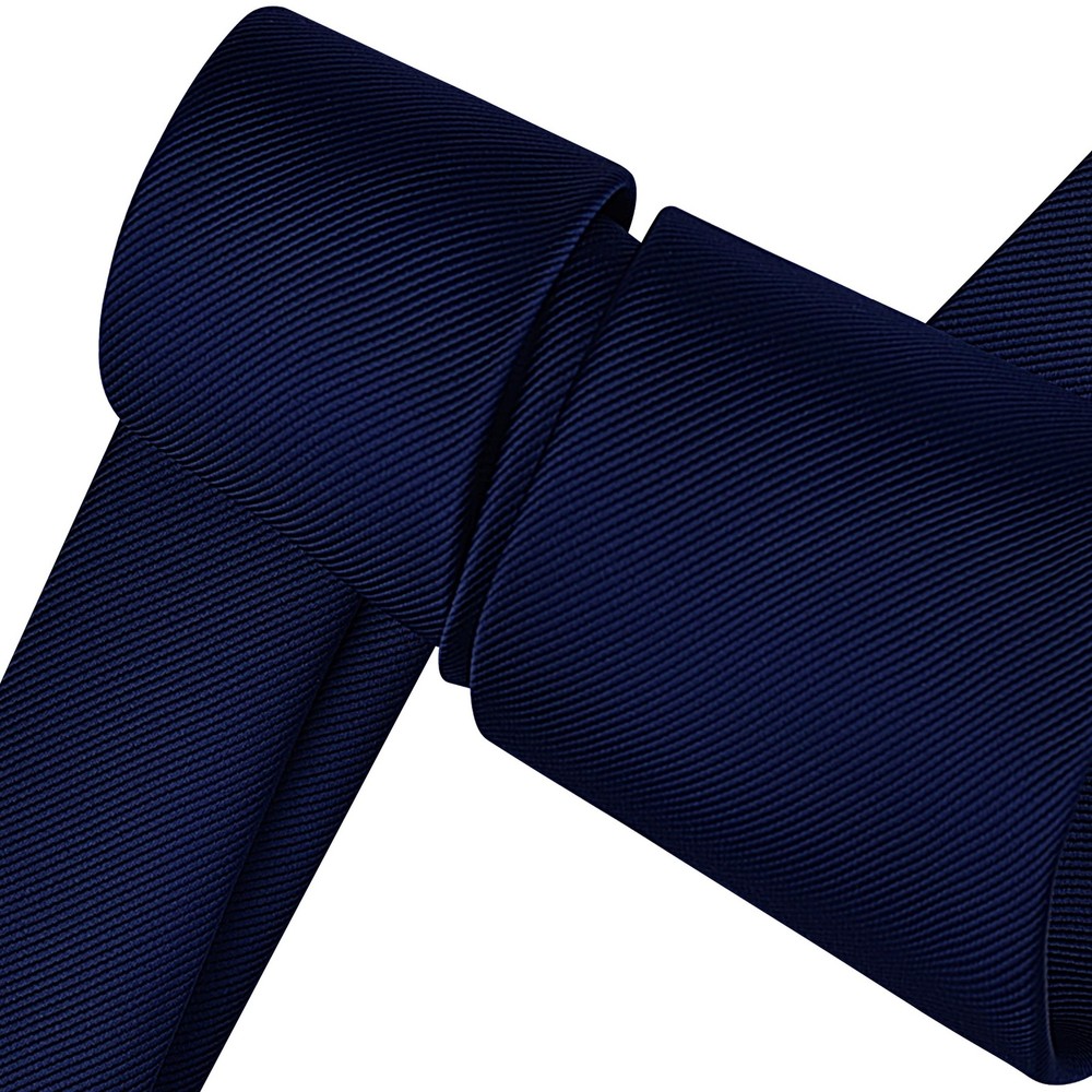 Branduce Navy Blue Tie for Men Wedding Business Solid Silk general,