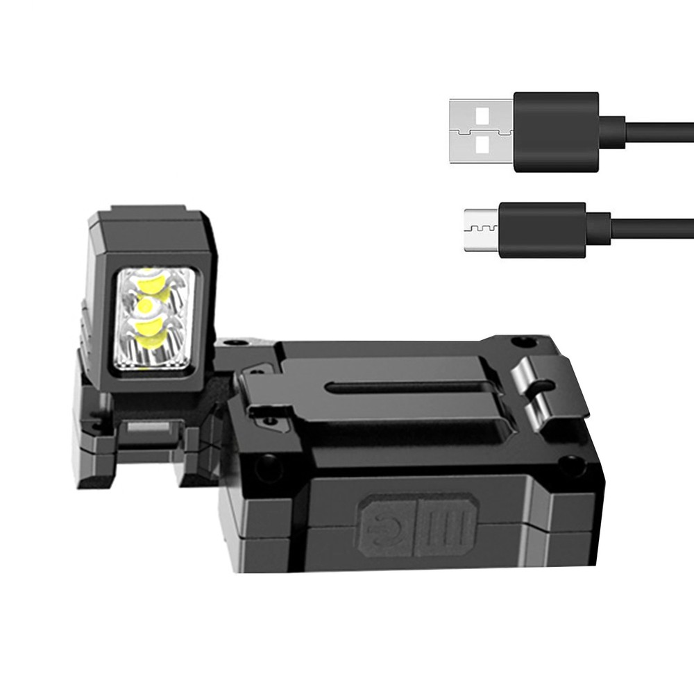 Magnetic LED Work Light USB Rechargeable Flashlight with Multi Color Side Lights