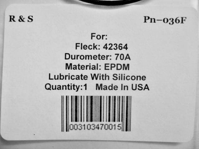 Fleck o-ring 42364 / R&S 036F / FDA EPDM Material