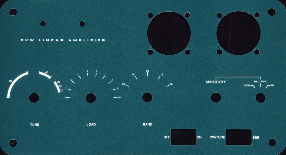 Heathkit SB-220 amplifier front panel replacement overlay