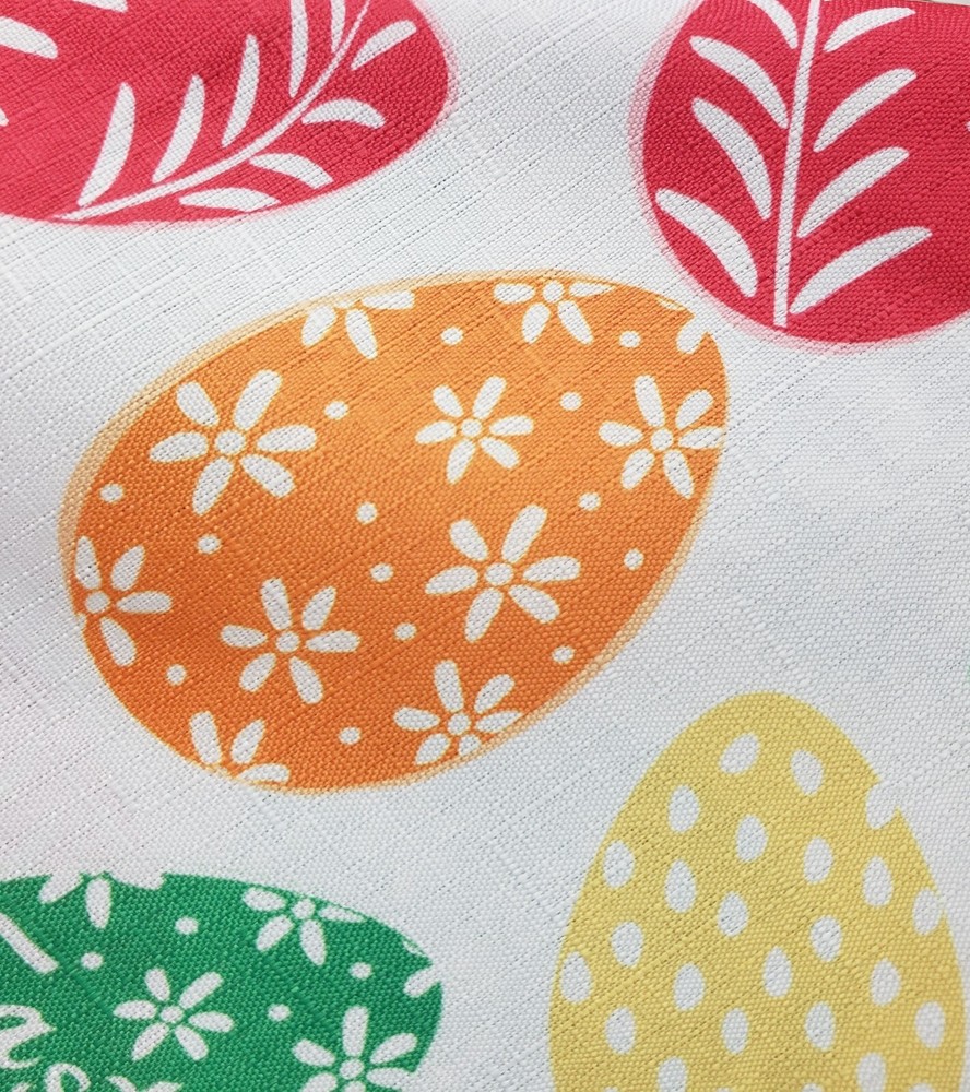 Printed Fabric Tablecloth 60"x84" Oblong (6-8 people) MULTICOLOR EASTER EGGS,EHD
