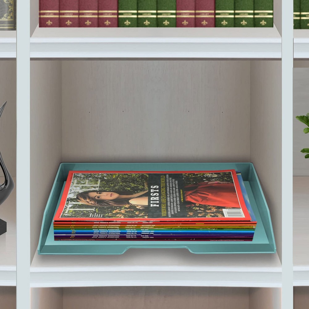 Stackable Letter Tray Single Side Load, Plastic, Desktop File Organizer (Soli...