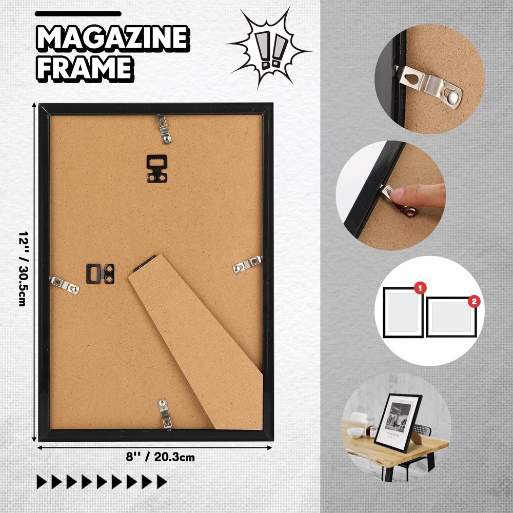 4 Pack Comic Book Frame for Wall, UV Protection Comic Picture Magazine Frames...