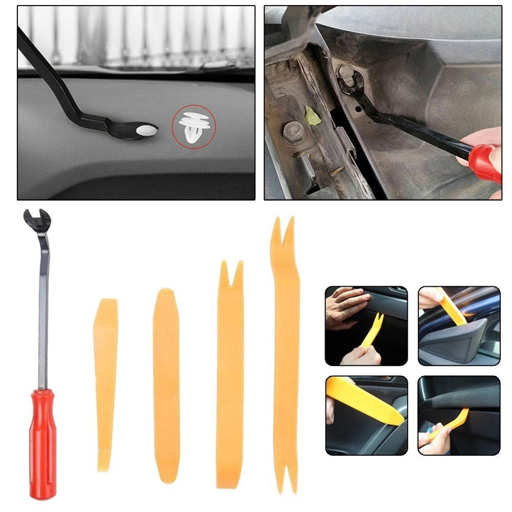 5 PCS Auto Interior Trim Removal Tools Door Panel Fastener Dashboard Kit