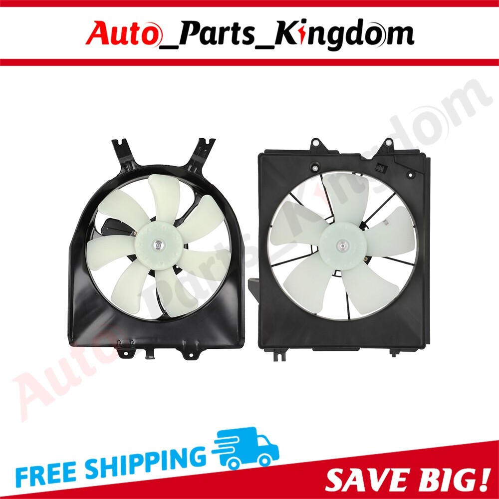 Radiator Condenser Cooling Fan Assembly For 2005 2006 2007-10 Honda Odyssey 3.5L