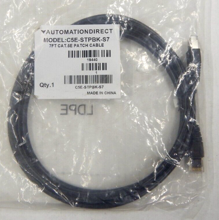 AUTOMATION DIRECT C5E-STPBK-S7 Cat 5 E Patch Cable 7ft NEW