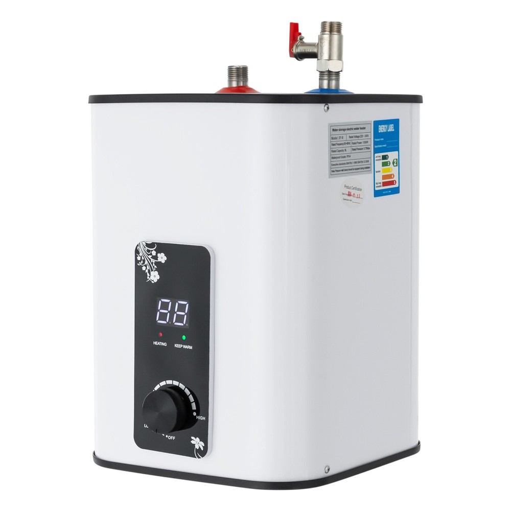 8L Rectangle Electric Mini Tank Water Heater Instant Hot Water Heater 1500W