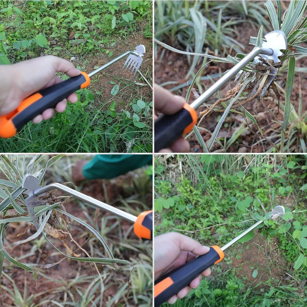 Weed Removal Tool 5 Teethes Dual Purpose Manual (Rubber Handle)