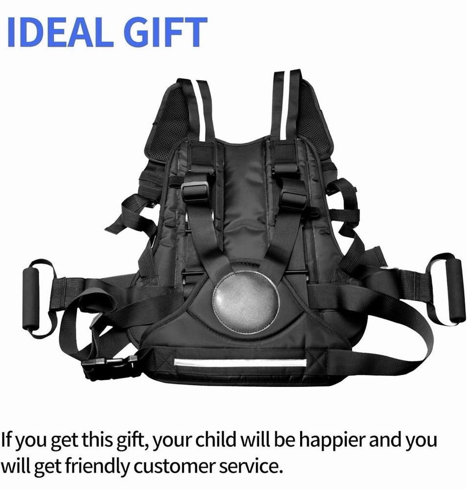 Adjustable Harness, Prevent Passengers from Falling for ATV,Snowmobile,Black