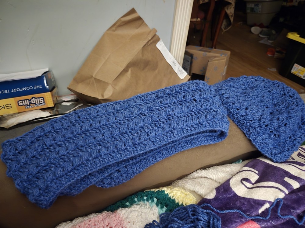 Crocheted Hat And Scarf