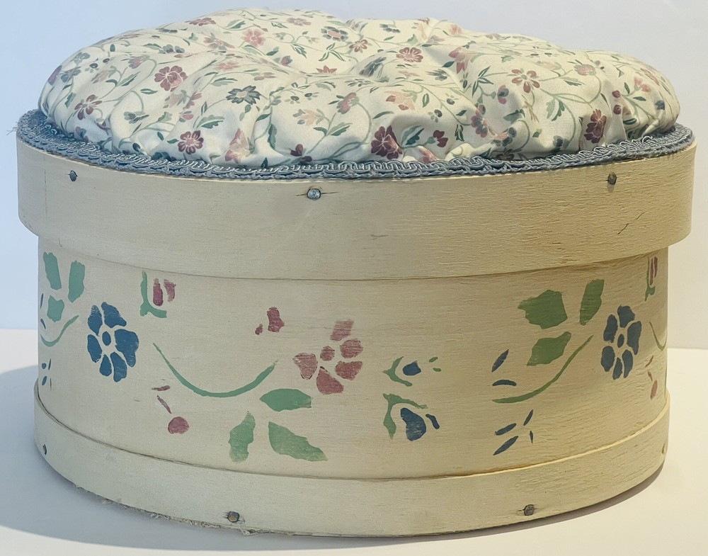 Vintage Wood Custom Made Sewing Box Cheese Box