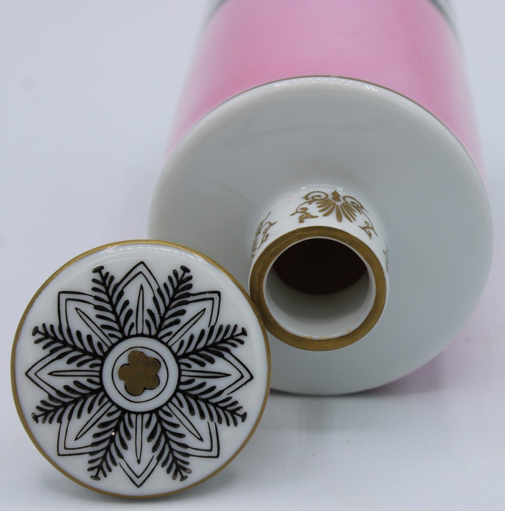 Mottahedeh Design Vanity Set (4 Pc. Set) Pink Black Gold & White