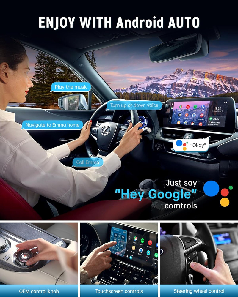 Android Auto Wireless Adapter for Factory Wired Android Auto Car, Instant Con...